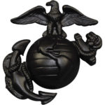 sculpture of eagle, globe, and anchor