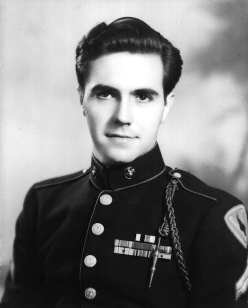 Young Marine in dress uniform