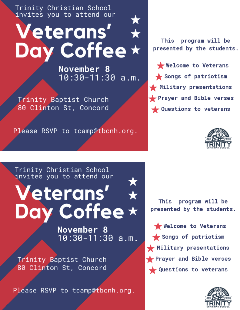 Trinity Christian School Veterans’ Day Coffee