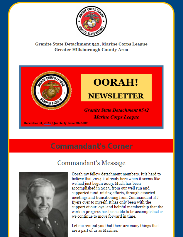 Cover page of Newsletter for website