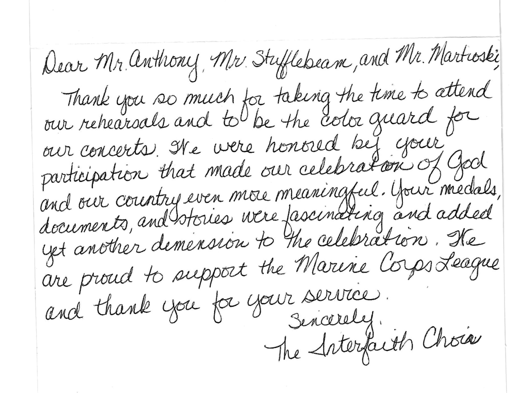 Interfaith Choir – Thank You
