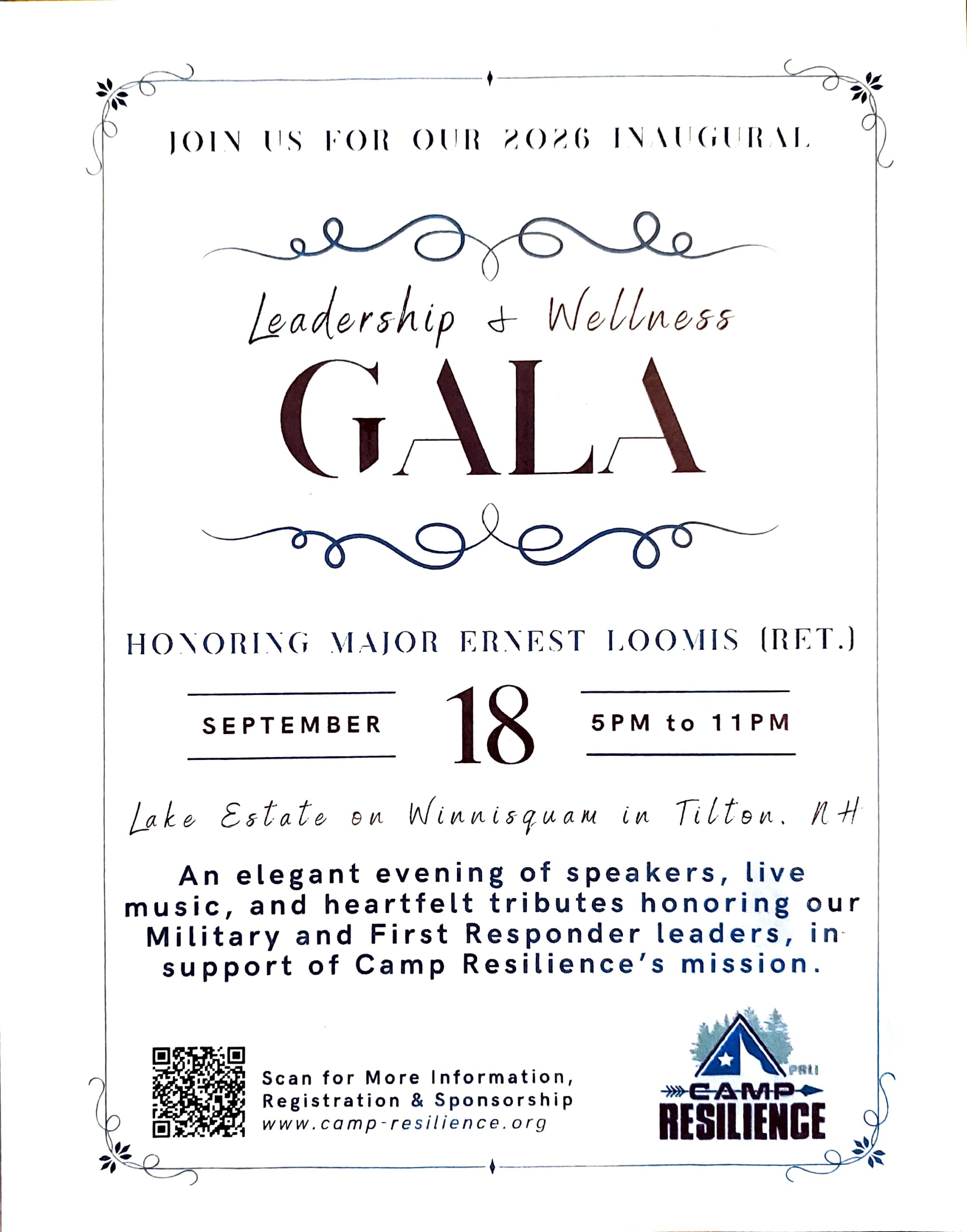 Gala Flyer Honoring Major Ernest Loomis