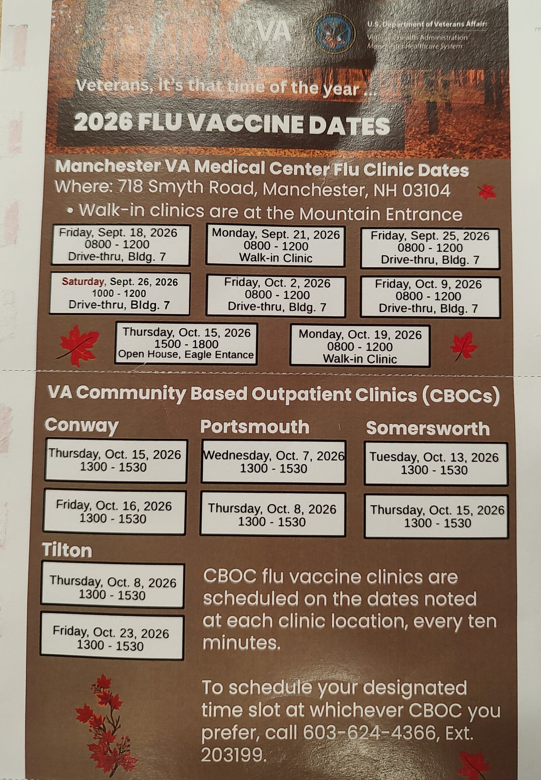 Flu Shot Schedule